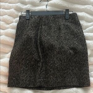Classic Black and Brown Tweed Skirt
